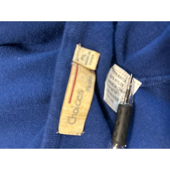 Choices Petite Large Knit Sleeveless Tunic Soft Blue Nautical Outdoor Summer - Picture 7 of 7